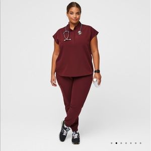 FIGS Rafaela Mandarin Collar Scrub Top
